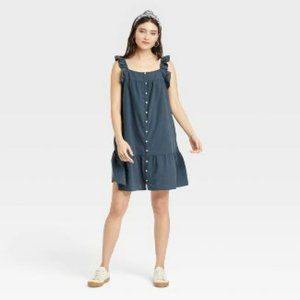 Universal Thread blue flutter sleeveless short dress